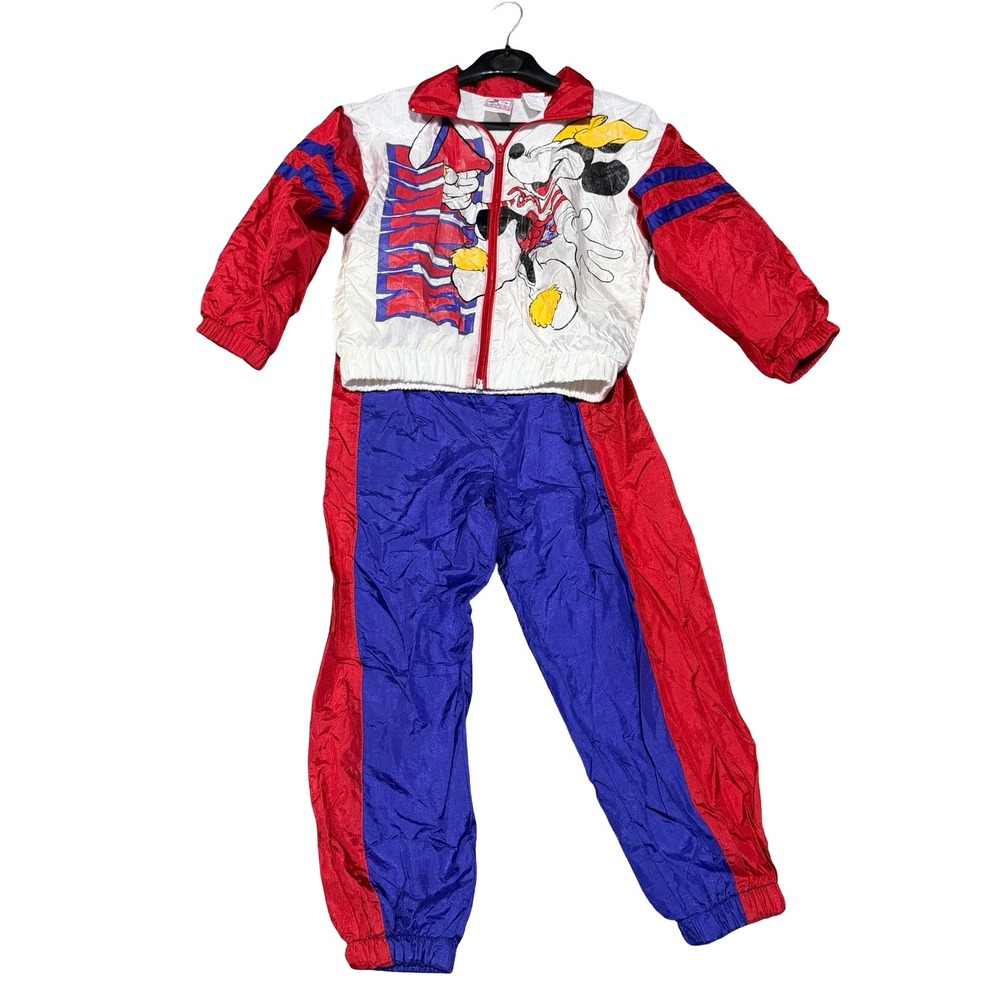 Vintage Disney Mickey Mouse Tracksuit Size 6 Windbreaker 2 Piece Set 90s